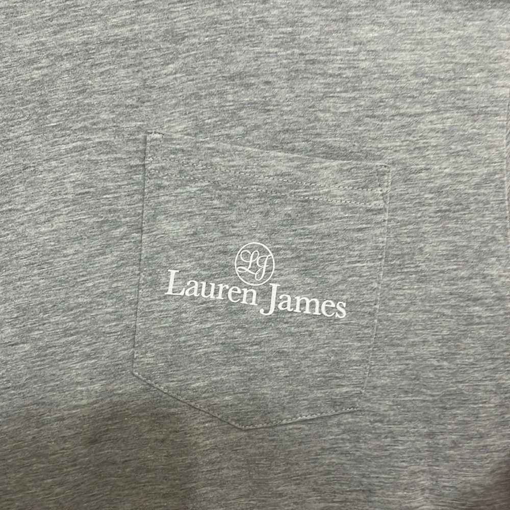 Lauren James Gray Tee Shirt With Dog Graphic - Picture 2 of 3